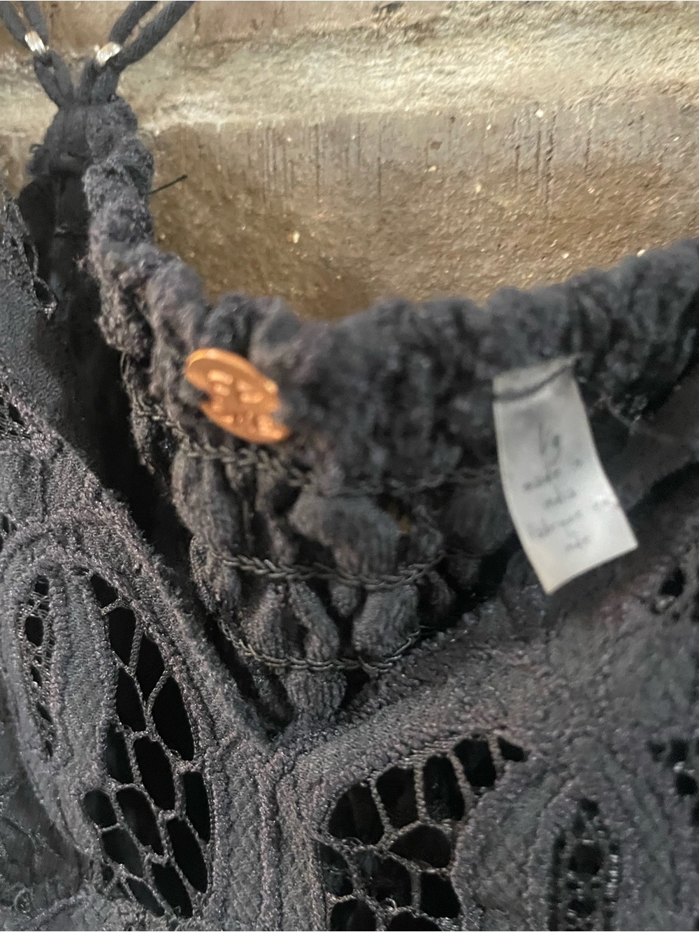 Free People Black Lace-Trim Mini Dress - Picture 3 of 6
